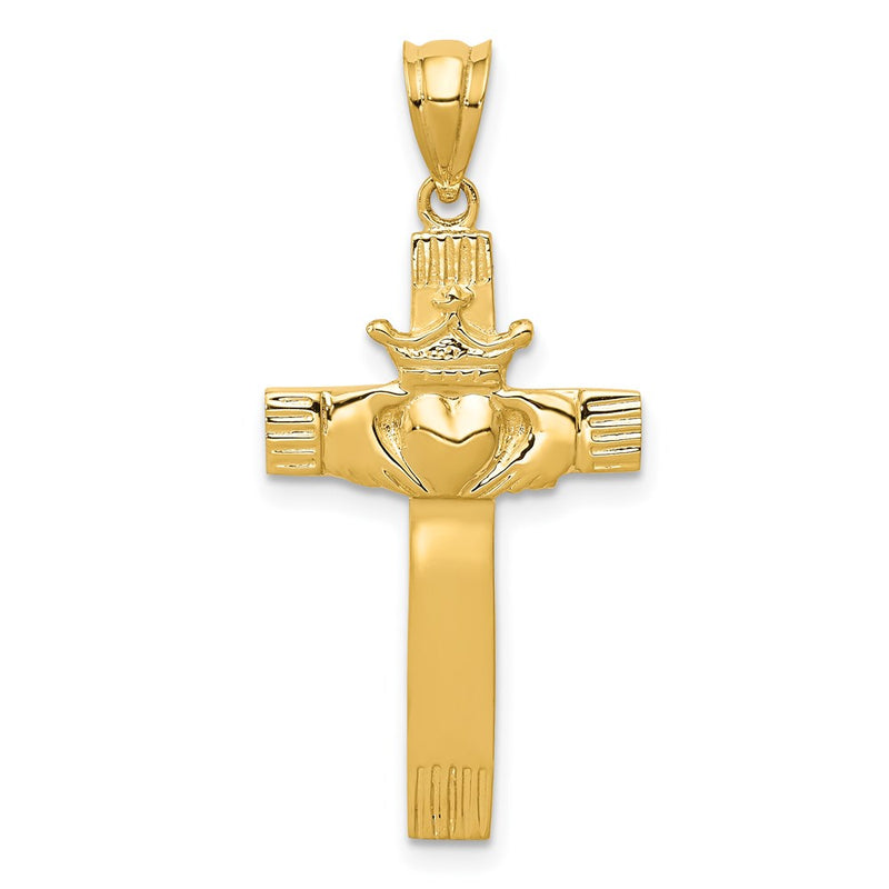 14k Claddagh Cross Pendant-D853