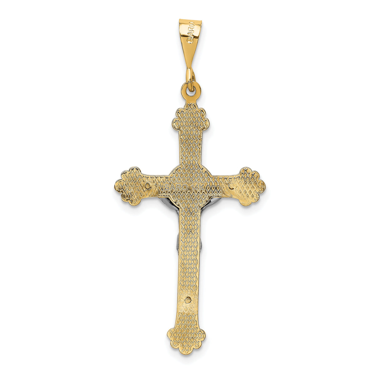 14k Two-tone Crucifix Pendant-D870