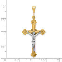 14k Two-tone Crucifix Pendant-D870