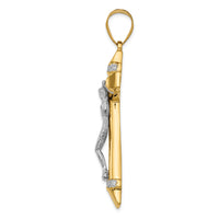 14k Two-tone CZ Crucifix Pendant-D889