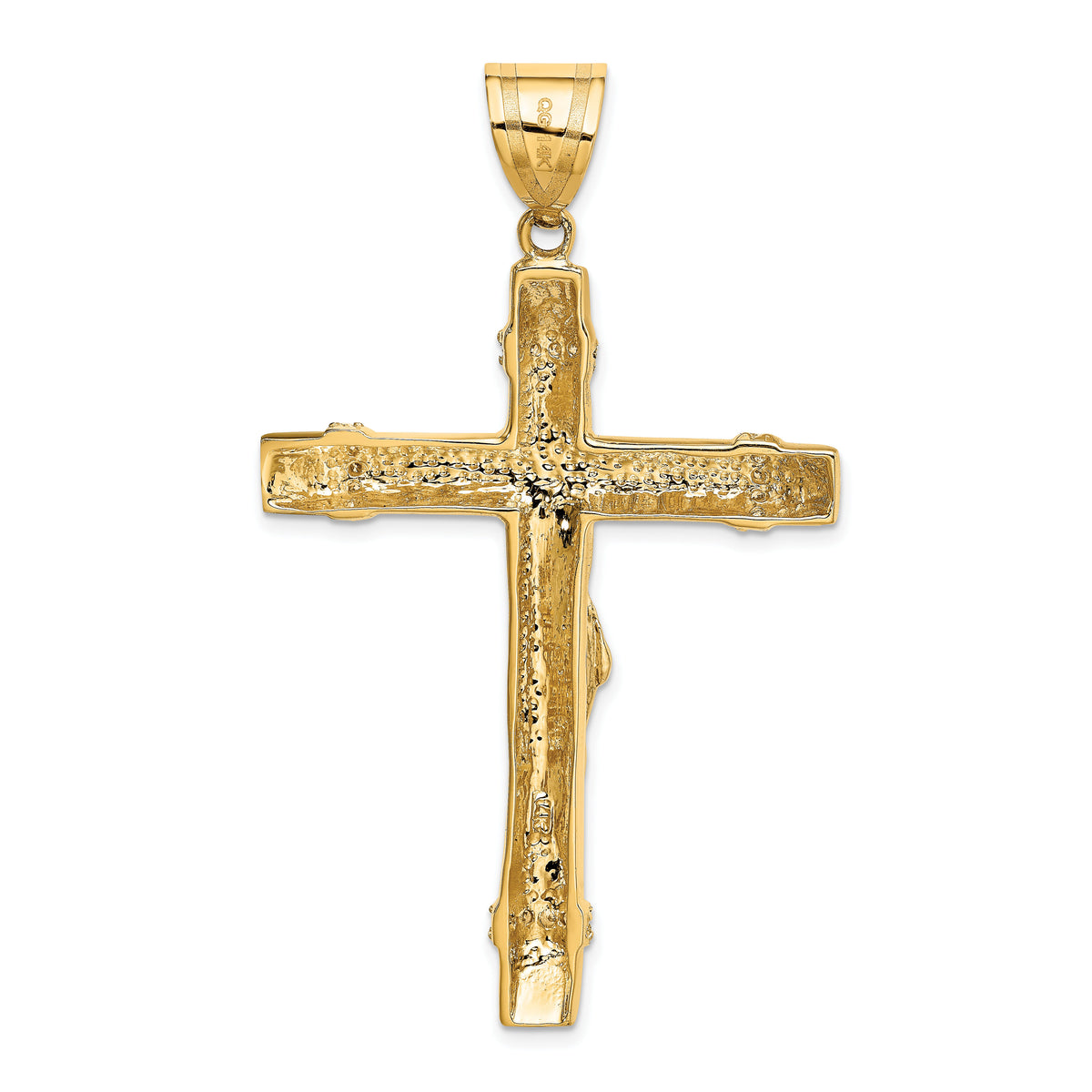14k Two-tone CZ Crucifix Pendant-D889