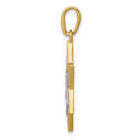 14K w/Rhodium Solid Mesh Star Of David Charm-D895