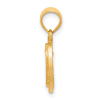 14k Two-Tone Heart Letter P  Initial Pendant-D898P