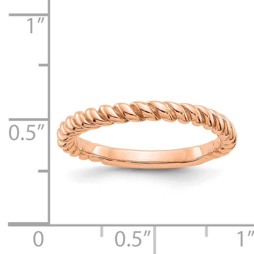 14k Rose Gold Polished Twisted Band-D907
