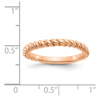 14k Rose Gold Polished Twisted Band-D907