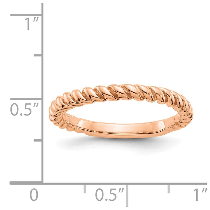 14k Rose Gold Polished Twisted Band-D907