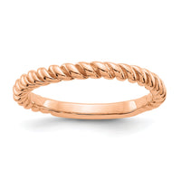 14k Rose Gold Polished Twisted Band-D907