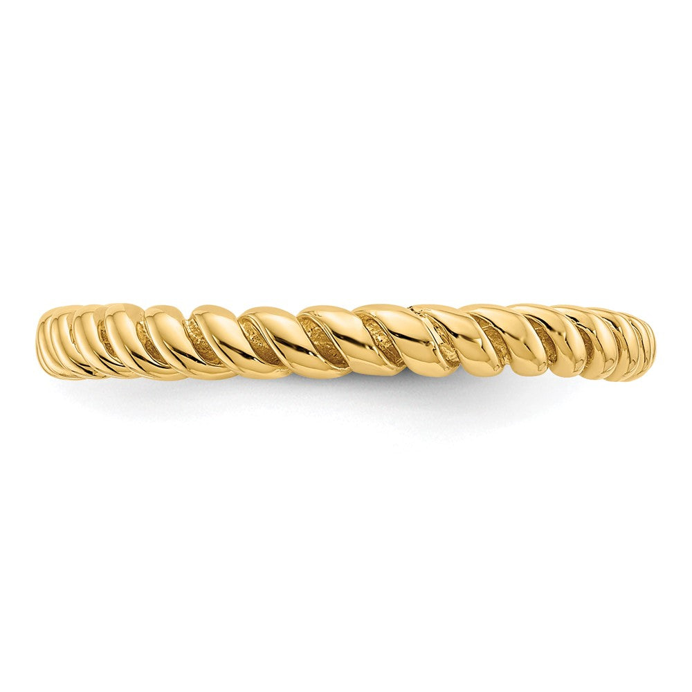 14k Polished Twisted Band-D908