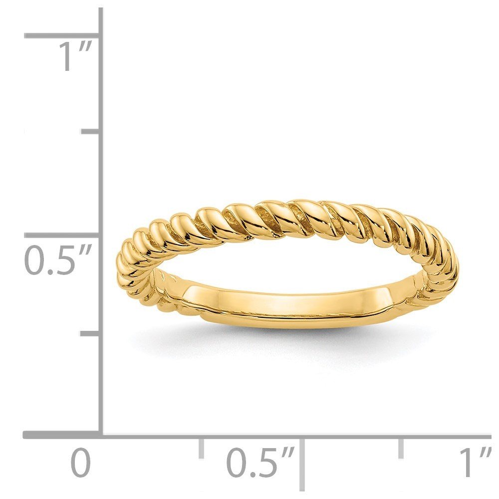 14k Polished Twisted Band-D908