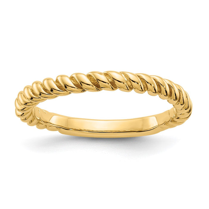 14k Polished Twisted Band-D908