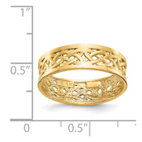 14k Polished Celtic Knot Band-D912