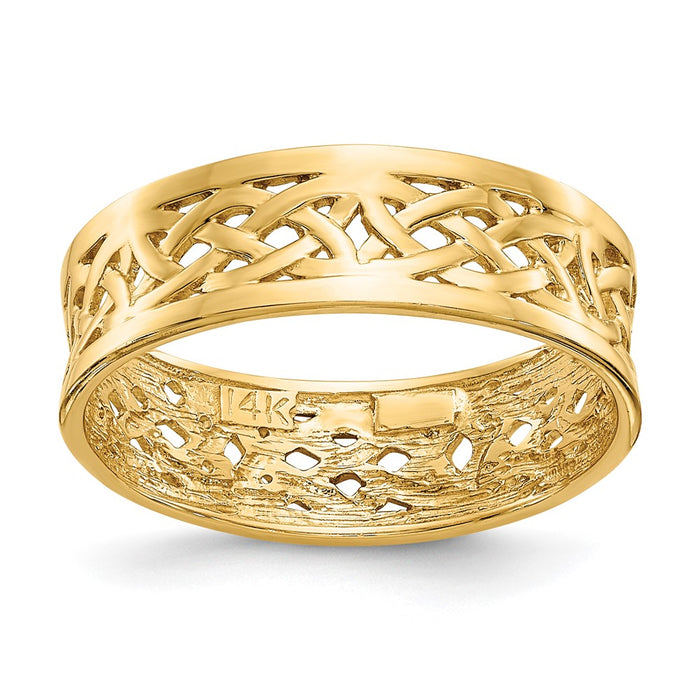 14k Polished Celtic Knot Band-D912