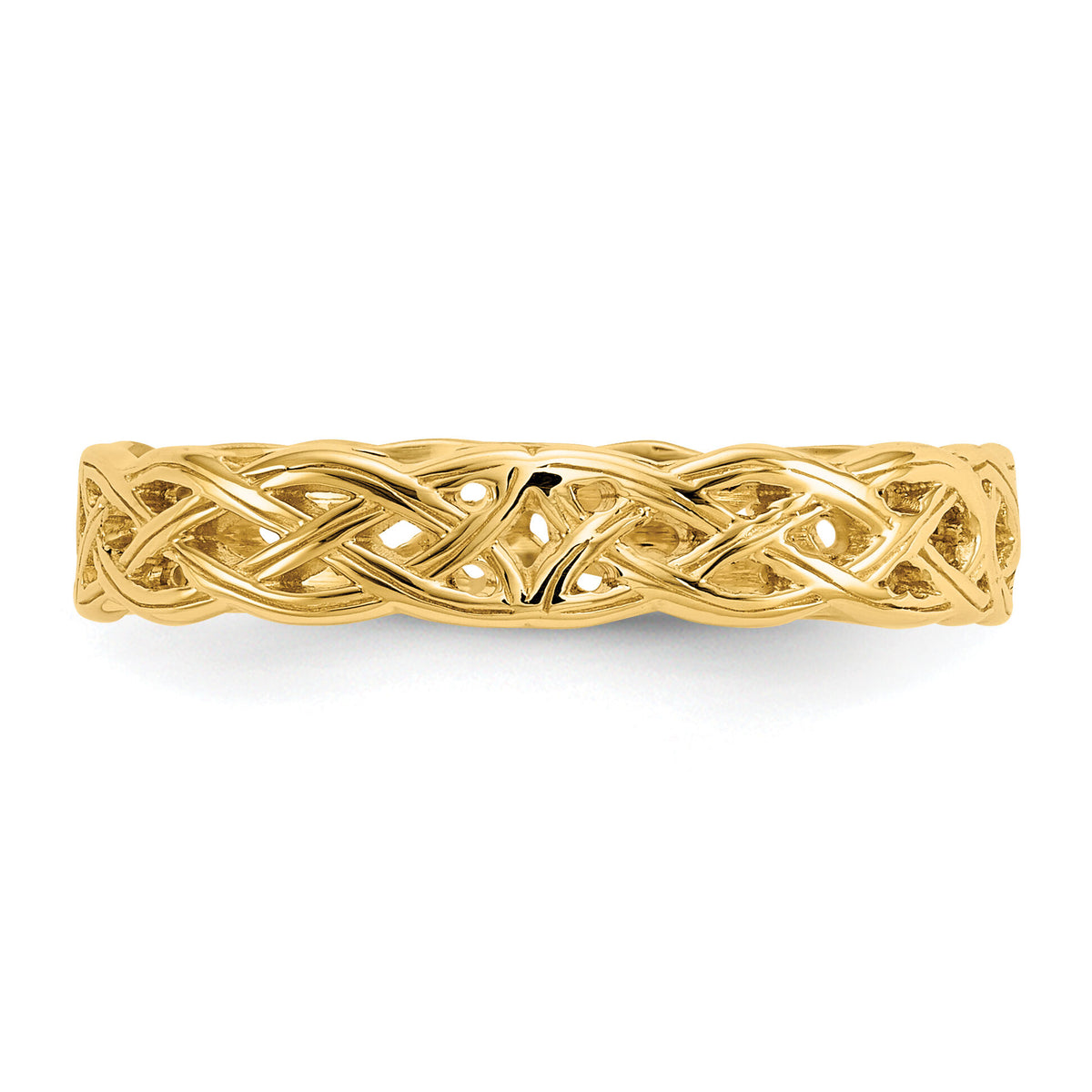 14k Polished Celtic Knot Band-D915
