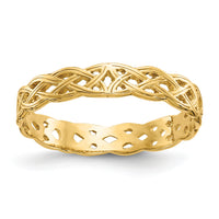 14k Polished Celtic Knot Band-D915