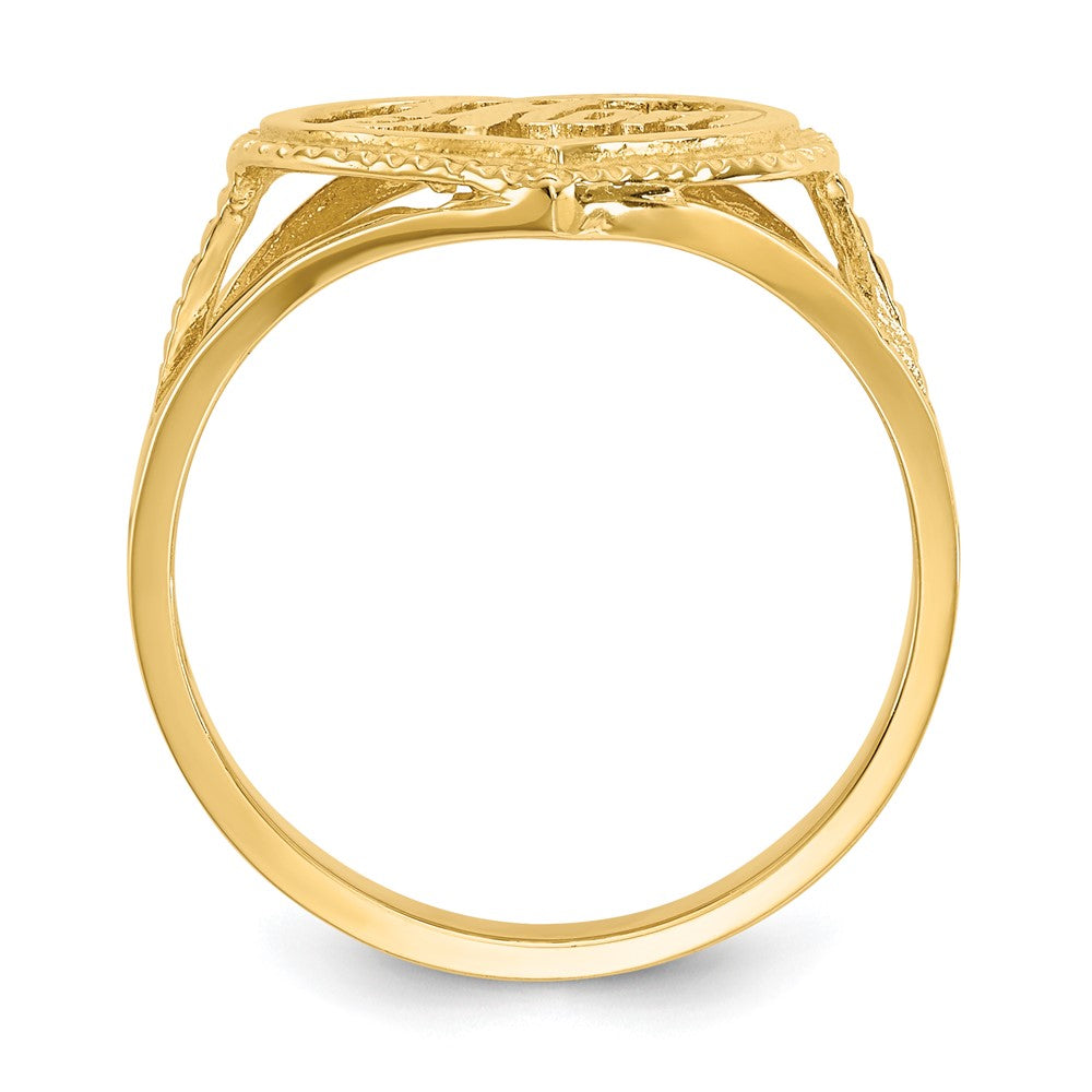 14k #1 Mom in Heart Ring-D938