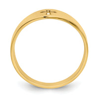 14k Polished Cut-out Cross Ring-D973