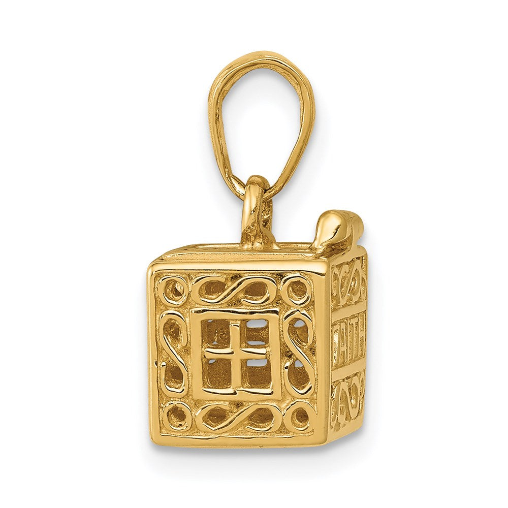 14K 3D Faith and Hope Prayer Box Charm-D986