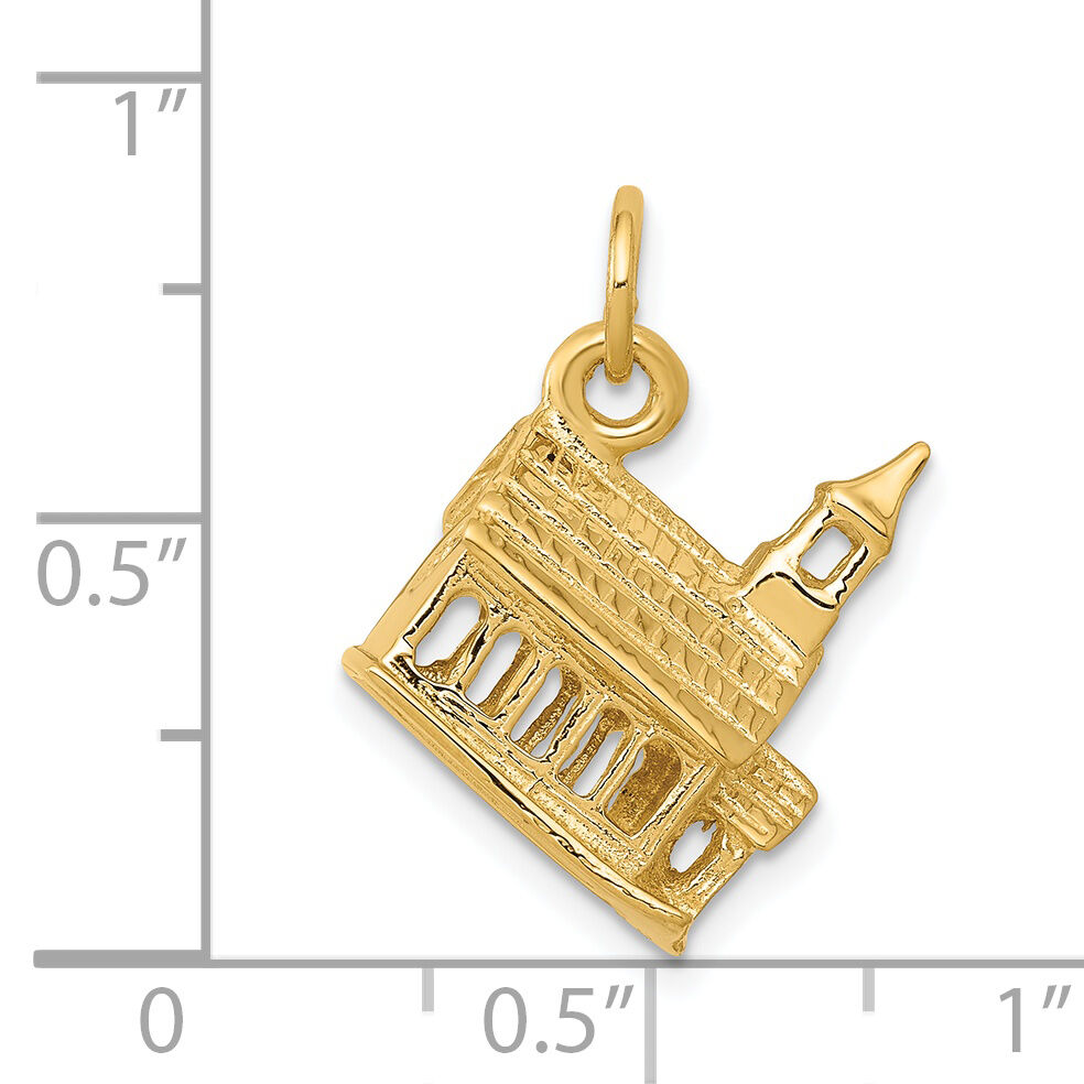 14k 3-D Church Charm-D987