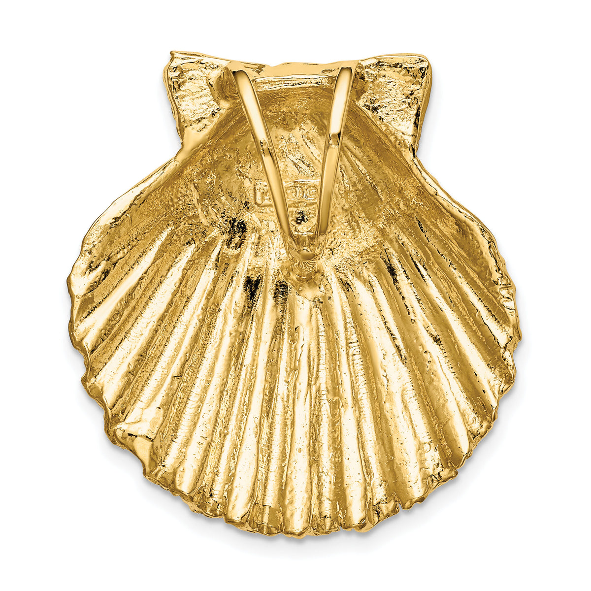 14K Fits Up To 8mm and 10mm Medium Scallop Shell Slide-D997