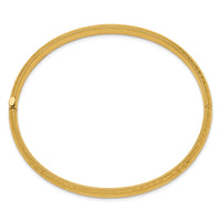 14k 4/16 Diamond-cut Fancy Hinged Bangle Bracelet-DB103