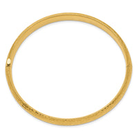 14k 5/16 Diamond-cut Fancy Hinged Bangle Bracelet-DB104