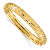 14k 5/16 Diamond-cut Fancy Hinged Bangle Bracelet-DB104