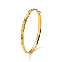 14k 3/16 Fancy Hammered Hinged Bangle Bracelet-DB106