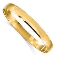 14k 8mm Solid Polished Half-Round Slip-On Bangle-DB309