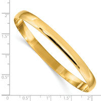 14k 6mm Solid Polished Half-Round Slip-On Bangle-DB310