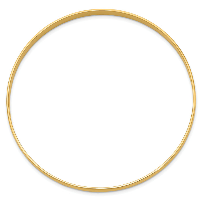 14k 4mm Solid Polished Half-Round Slip-On Bangle-DB311