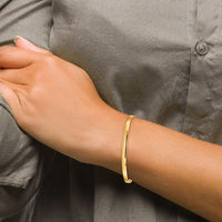 14k 4mm Solid Polished Half-Round Slip-On Bangle-DB311