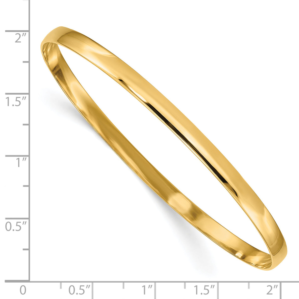 14k 4mm Solid Polished Half-Round Slip-On Bangle-DB311