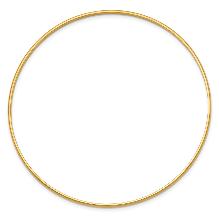 14k 2mm Solid Polished Half-Round Slip-On Bangle-DB312