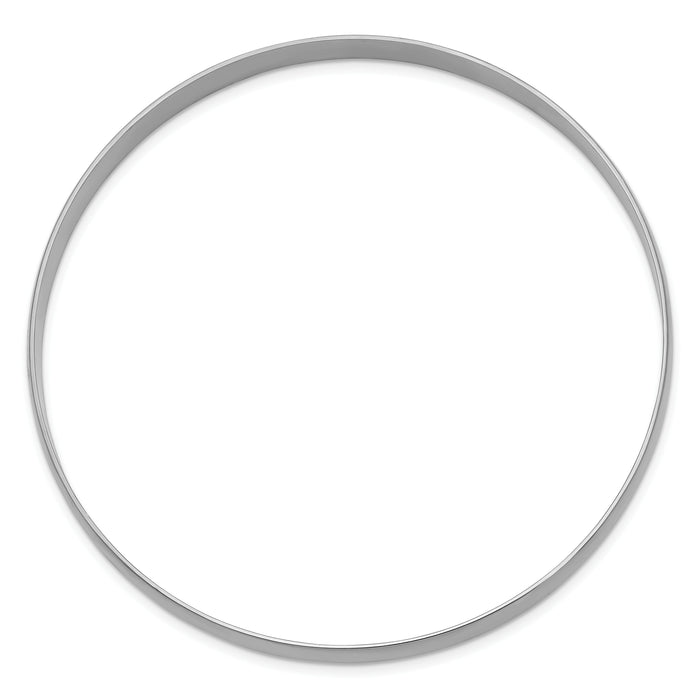14k White Gold 6mm Solid Polished Half-Round Slip-On Bangle-DB314