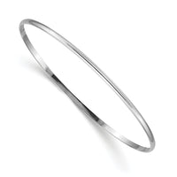 14k White Gold 2mm Solid Polished Half-Round Slip-On Bangle-DB316