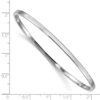14k White Gold 3mm Polished Square Tube Slip-on Bangle-DB473