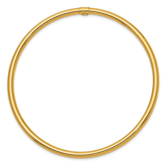 14k 3mm Polished Round Tube Slip-on Bangle-DB474