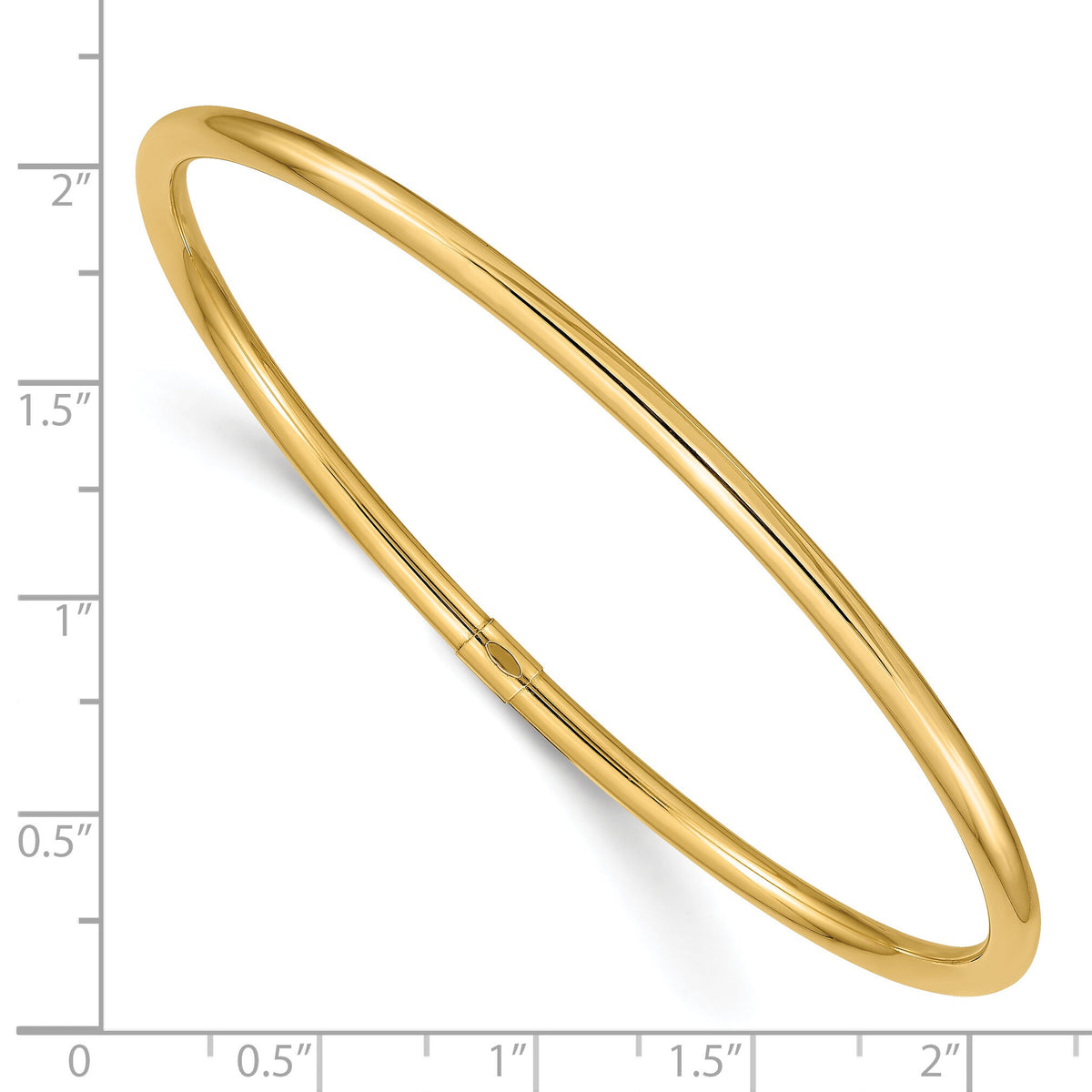 14k 3mm Polished Round Tube Slip-on Bangle-DB474