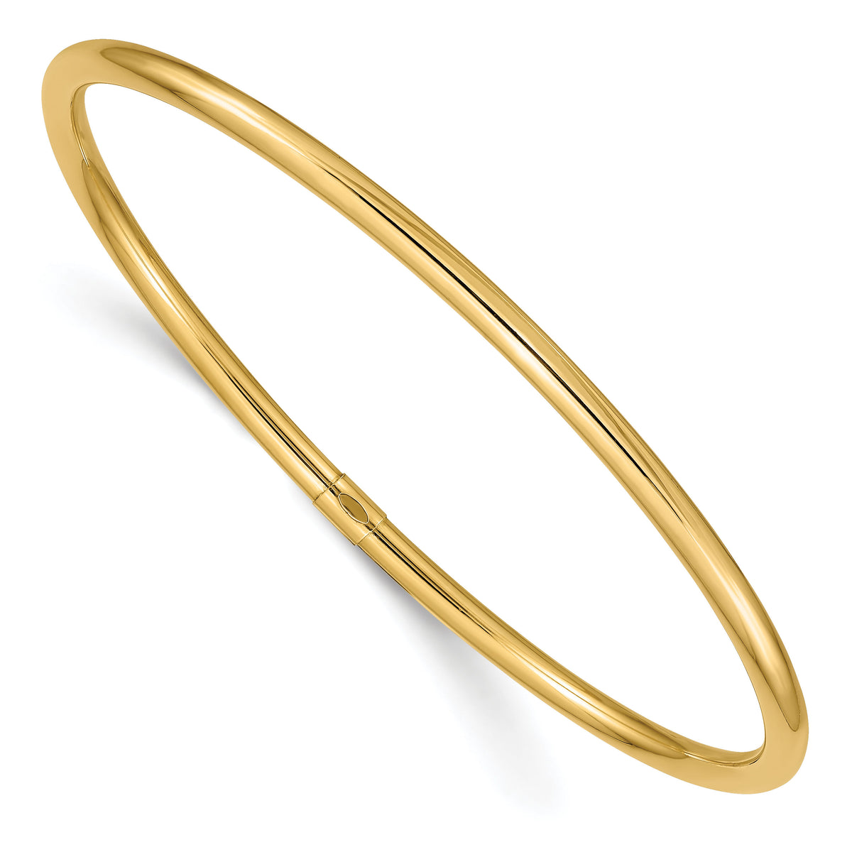 14k 3mm Polished Round Tube Slip-on Bangle-DB474