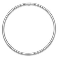 14k White Gold 3mm Polished Round Tube Slip-on Bangle-DB475