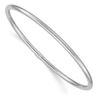 14k White Gold 3mm Polished Round Tube Slip-on Bangle-DB475