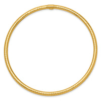 14k 3mm Diamond-cut Tube Slip-on Bangle-DB476