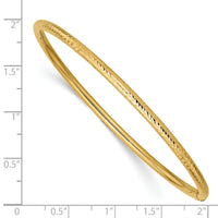 14k 3mm Diamond-cut Tube Slip-on Bangle-DB476