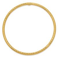 14k 3mm Diamond-cut Tube Slip-on Bangle-DB477