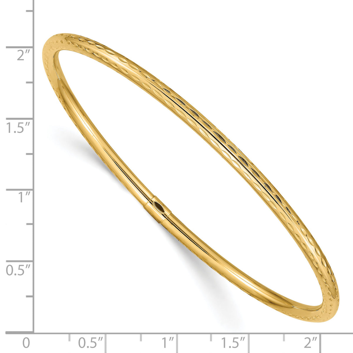 14k 3mm Diamond-cut Tube Slip-on Bangle-DB477