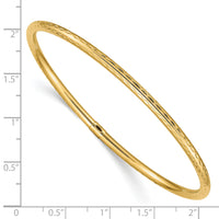 14k 3mm Diamond-cut Tube Slip-on Bangle-DB477