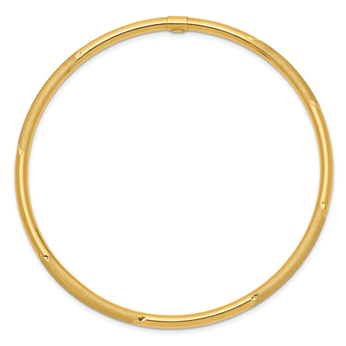 14k 3mm Polished and Satin Finish Slip-on Bangle-DB479