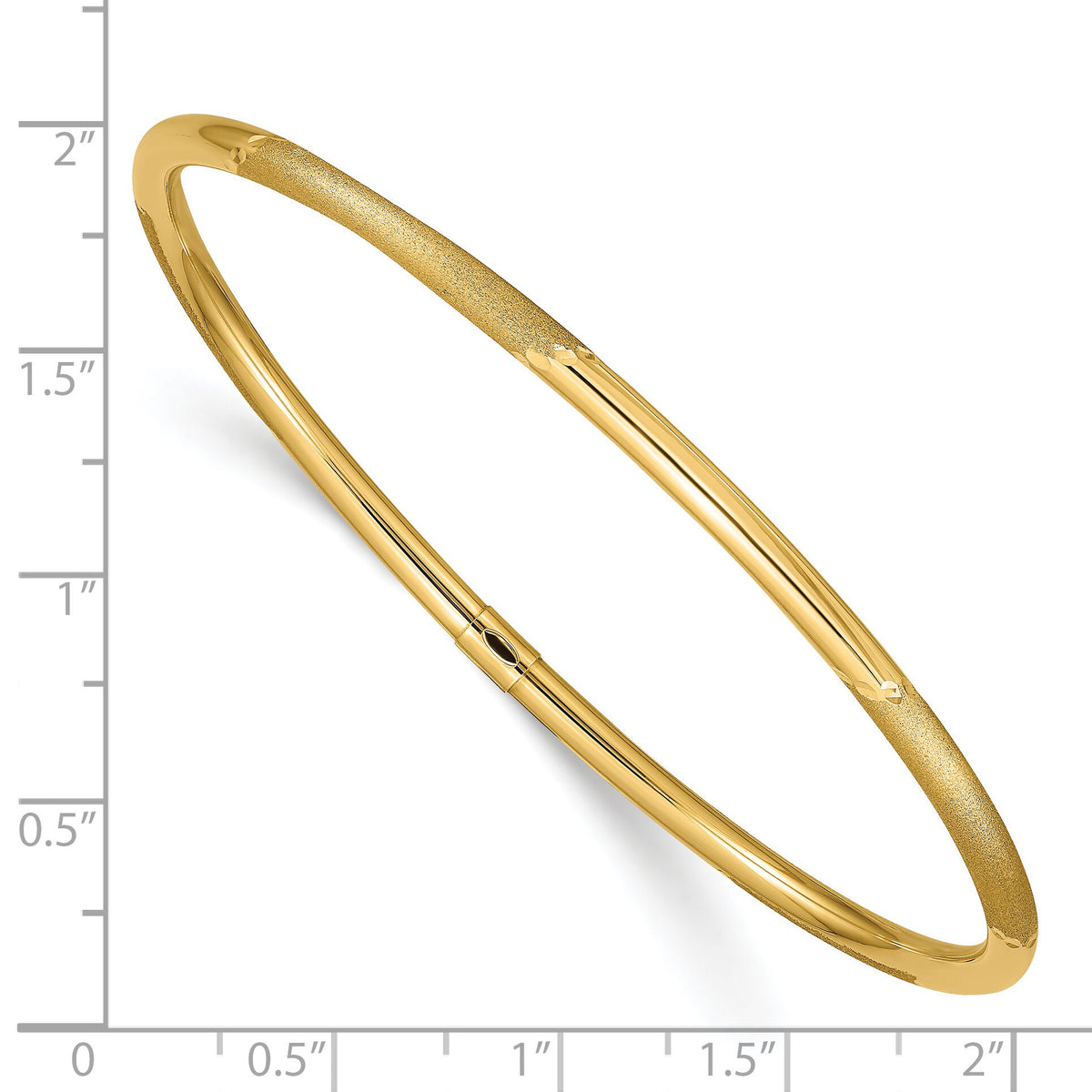14k 3mm Polished and Satin Finish Slip-on Bangle-DB479