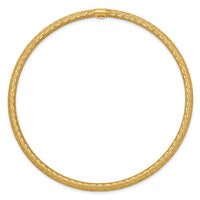 14k 3mm Satin Finish Diamond-cut Tube Slip-on Bangle-DB484