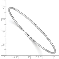 14k White Gold 2mm Diamond-cut Slip-on Bangle-DB485